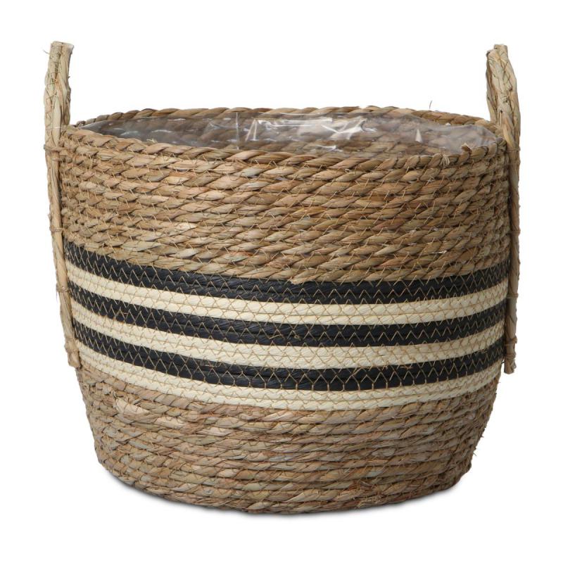 Seegras Korb bauchig mit Einsatz