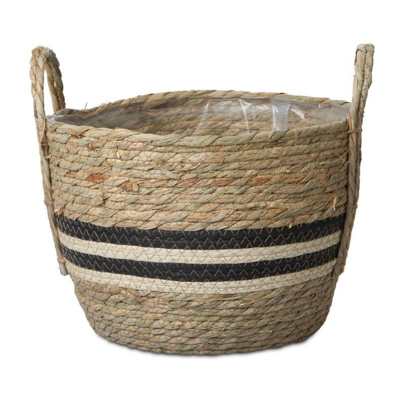 Seegras Korb bauchig mit Einsatz