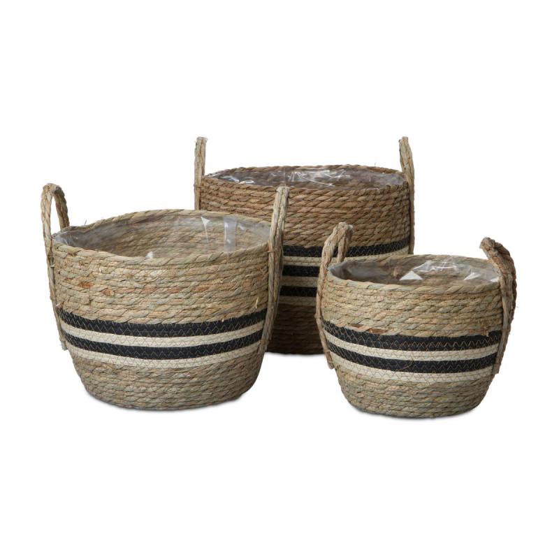 Seegras Korb bauchig mit Einsatz