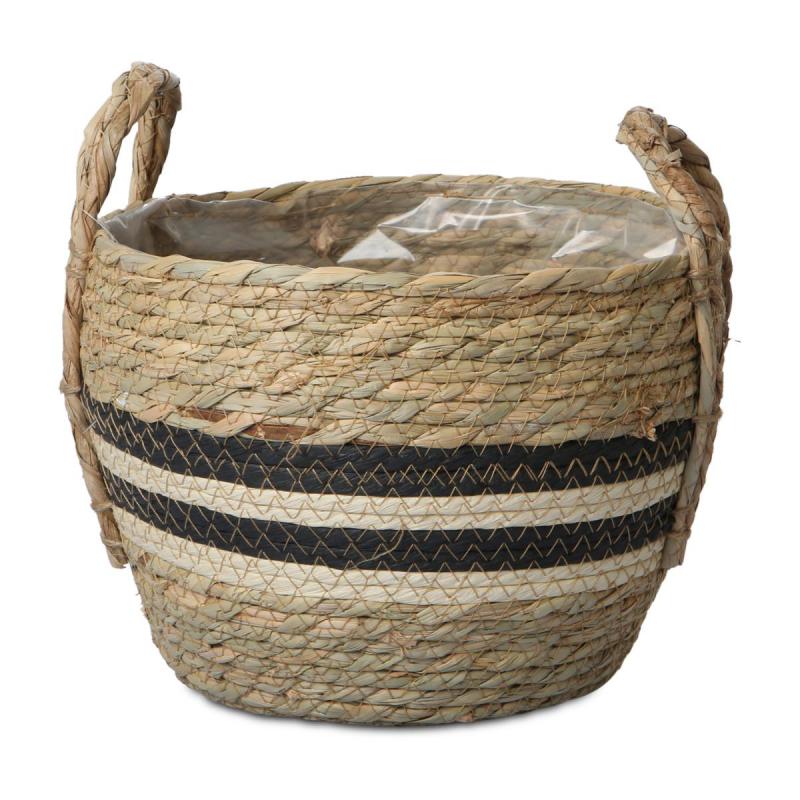 Seegras Korb bauchig mit Einsatz