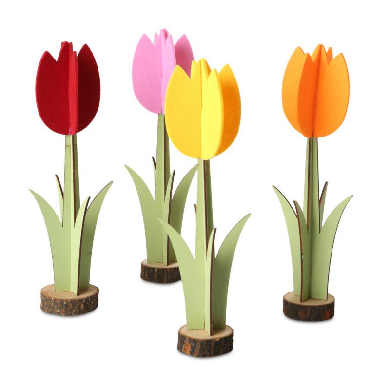 Holz-Tulpe Aufsteller Farbmix
