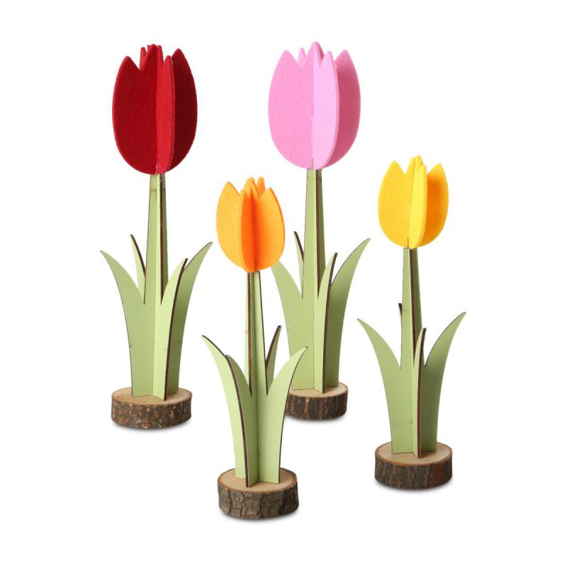 Holz-Tulpe Aufsteller Farbmix