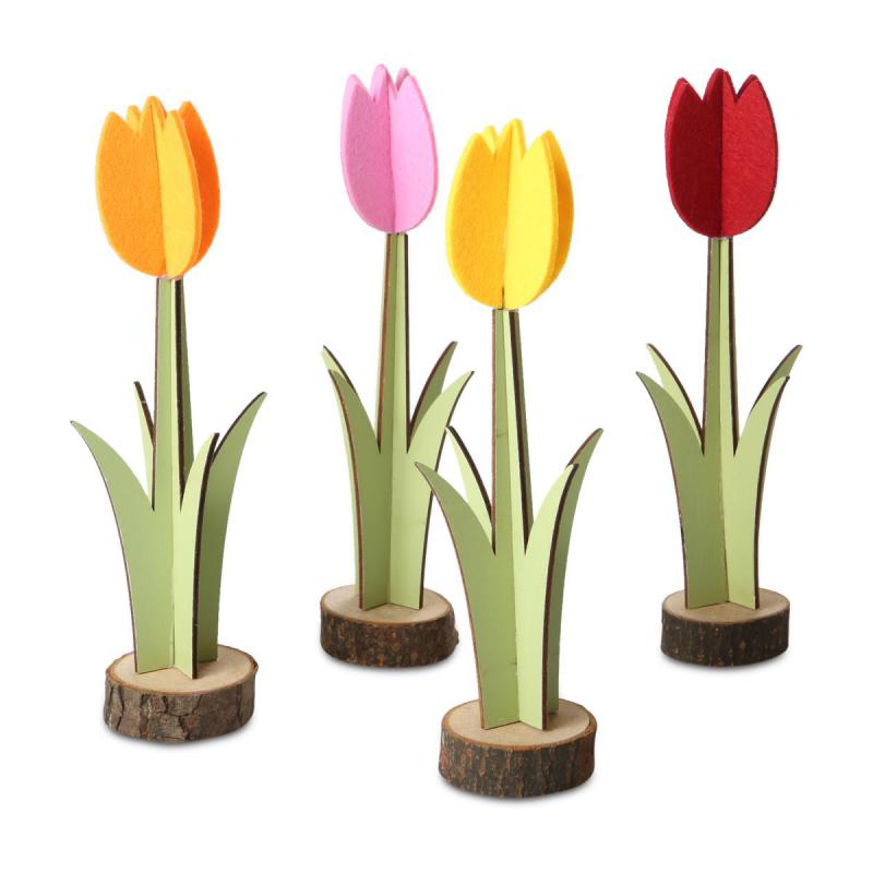 Holz-Tulpe Aufsteller Farbmix
