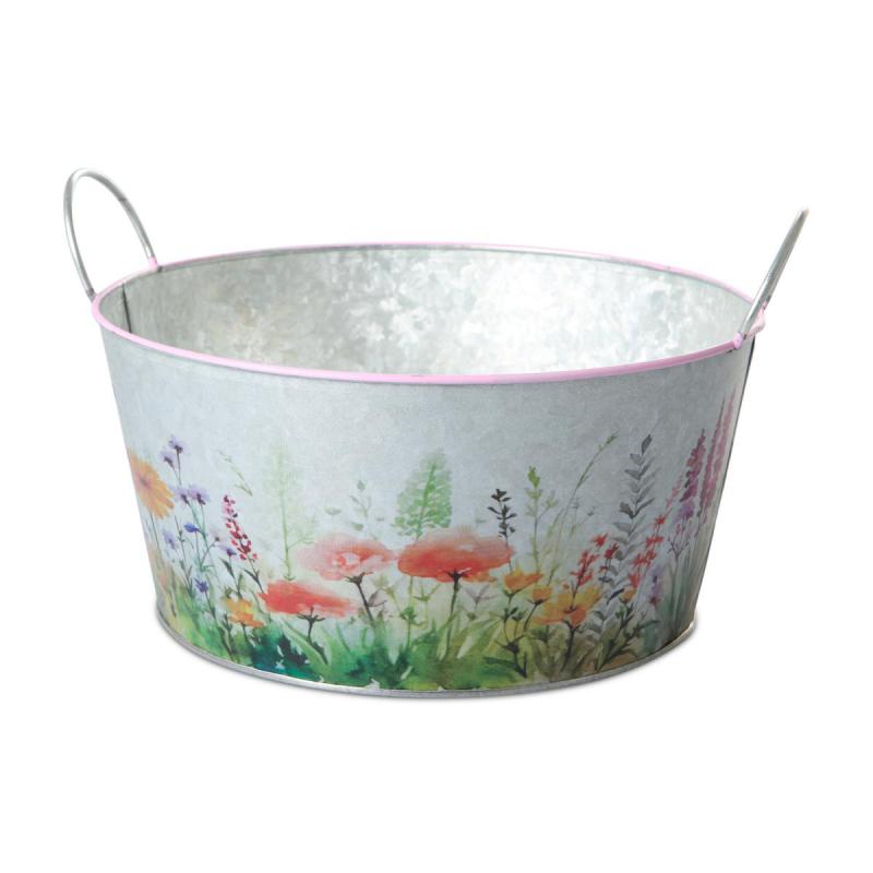 Blechschale mit Blumenprint