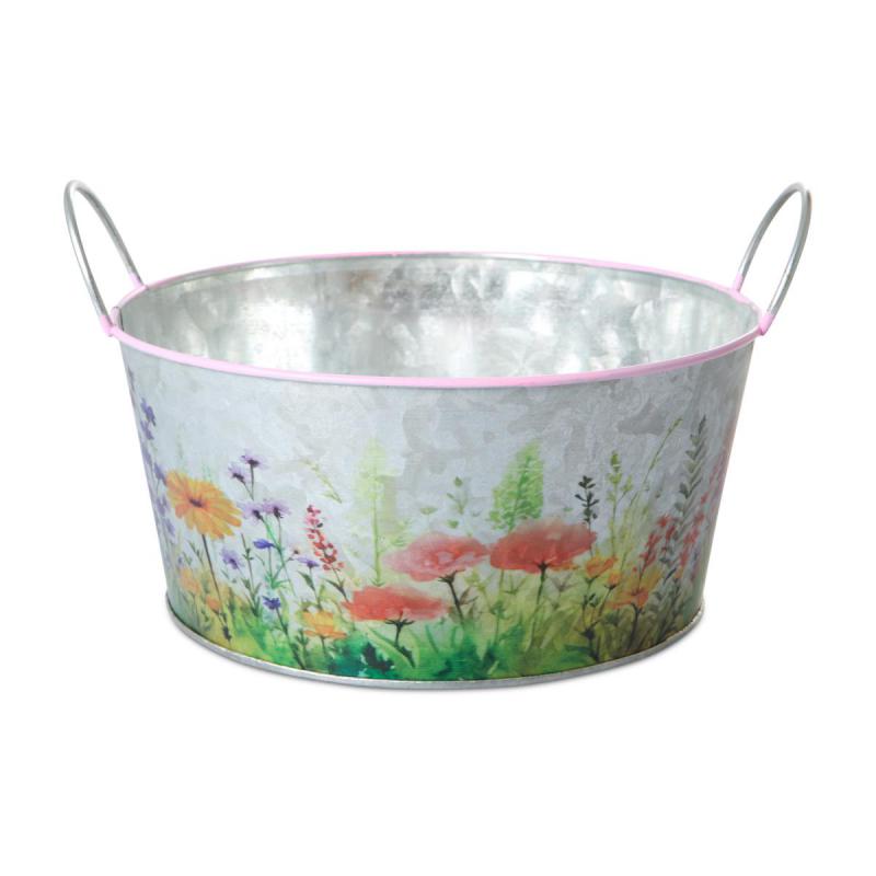 Blechschale mit Blumenprint