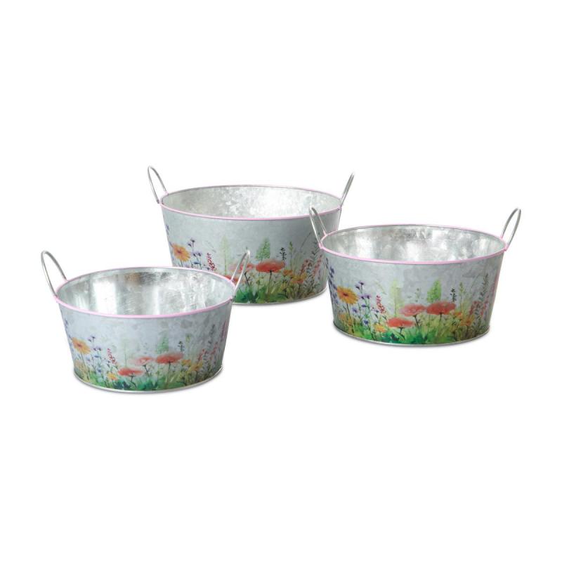 Blechschale mit Blumenprint