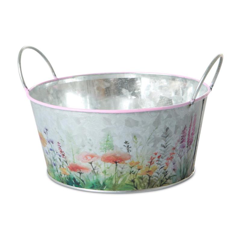 Blechschale mit Blumenprint