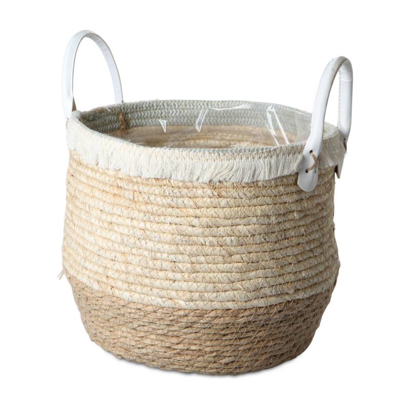 Korb mit Fransen blau