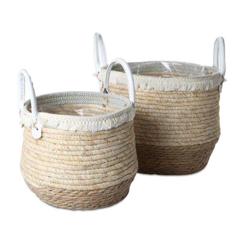 Korb mit Fransen blau