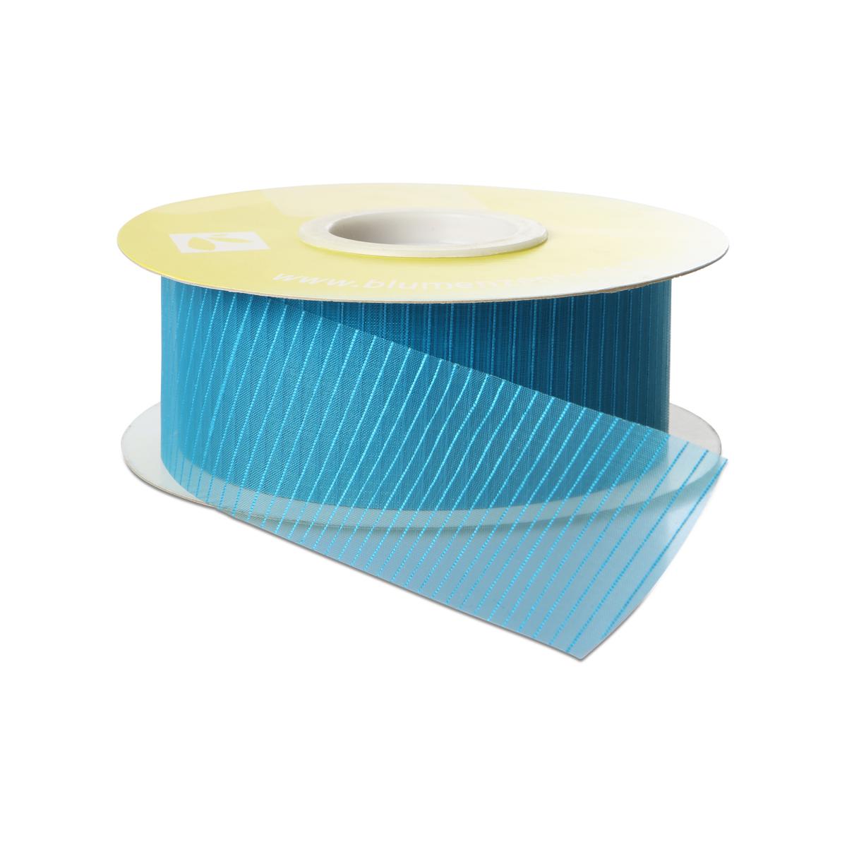 Organza Stripe geschnitten türkis