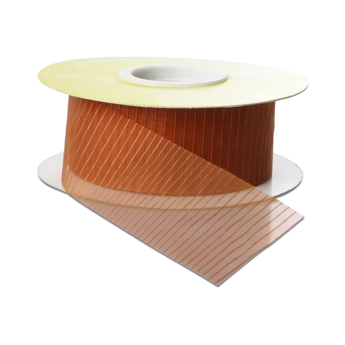 Organza Stripe geschnitten braun