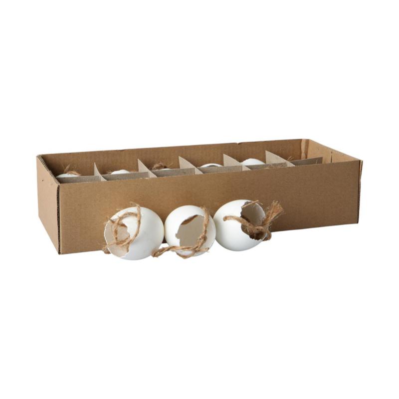 H&uuml;hnereier offen mit Schnur wei&szlig;