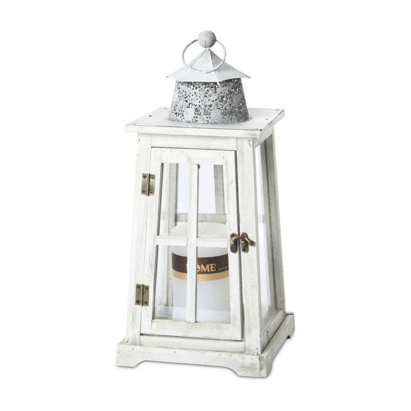 Holz-Laterne weiß