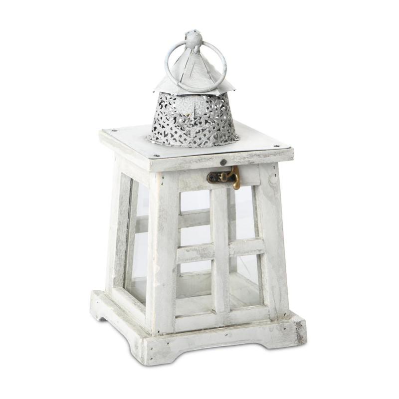 Holz-Laterne weiß