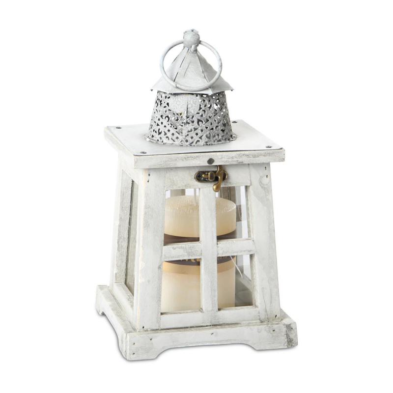 Holz-Laterne weiß