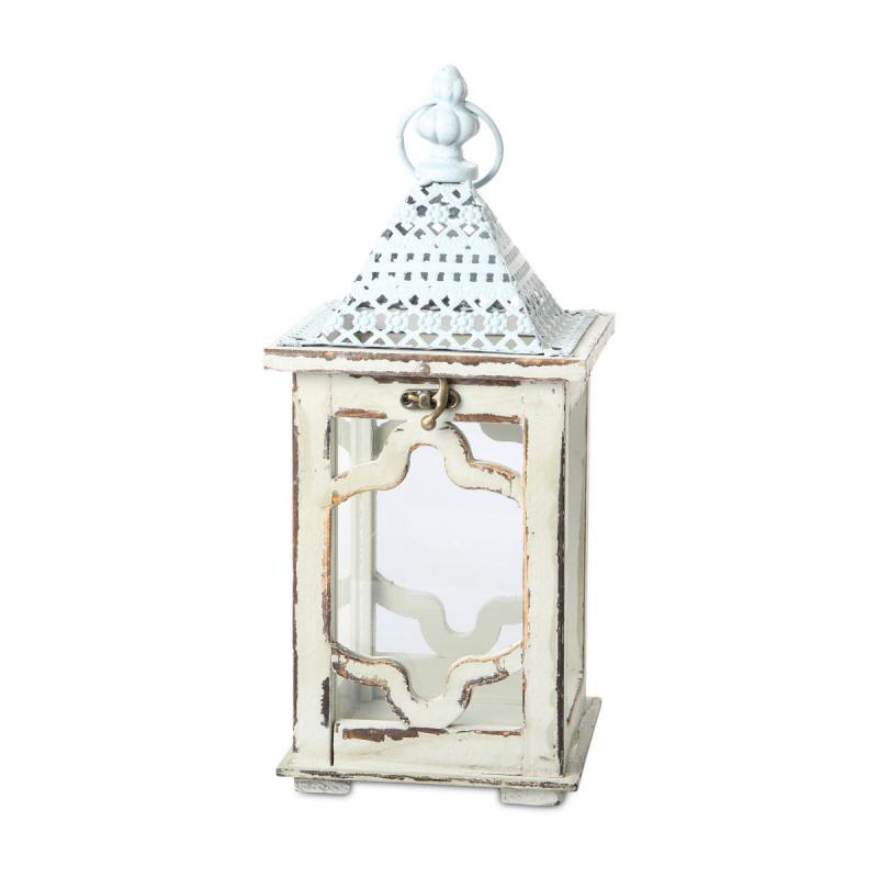 Holz-Laterne weiß