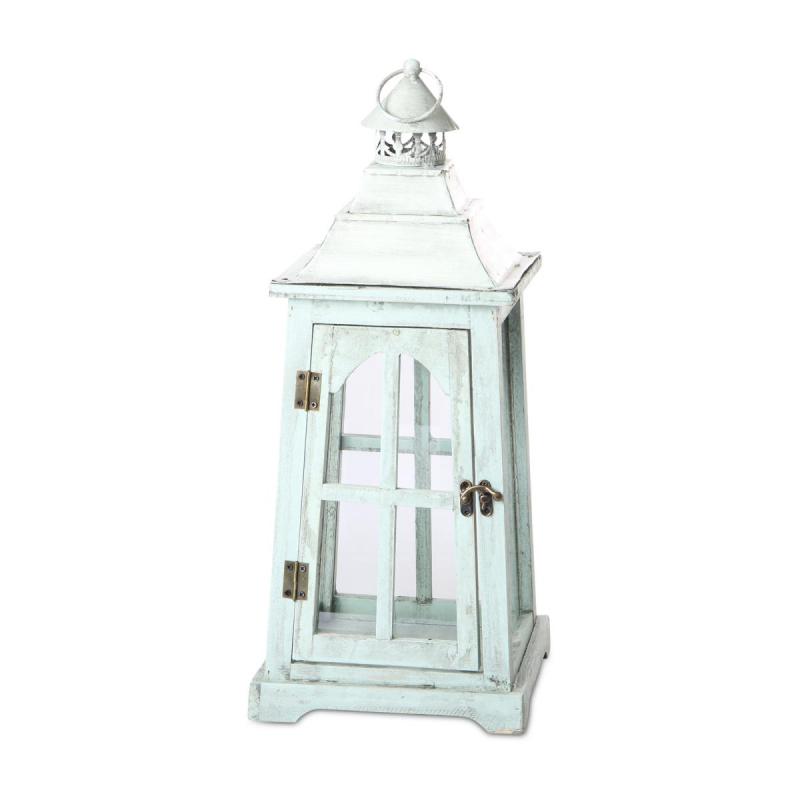 Holz-Laterne grün