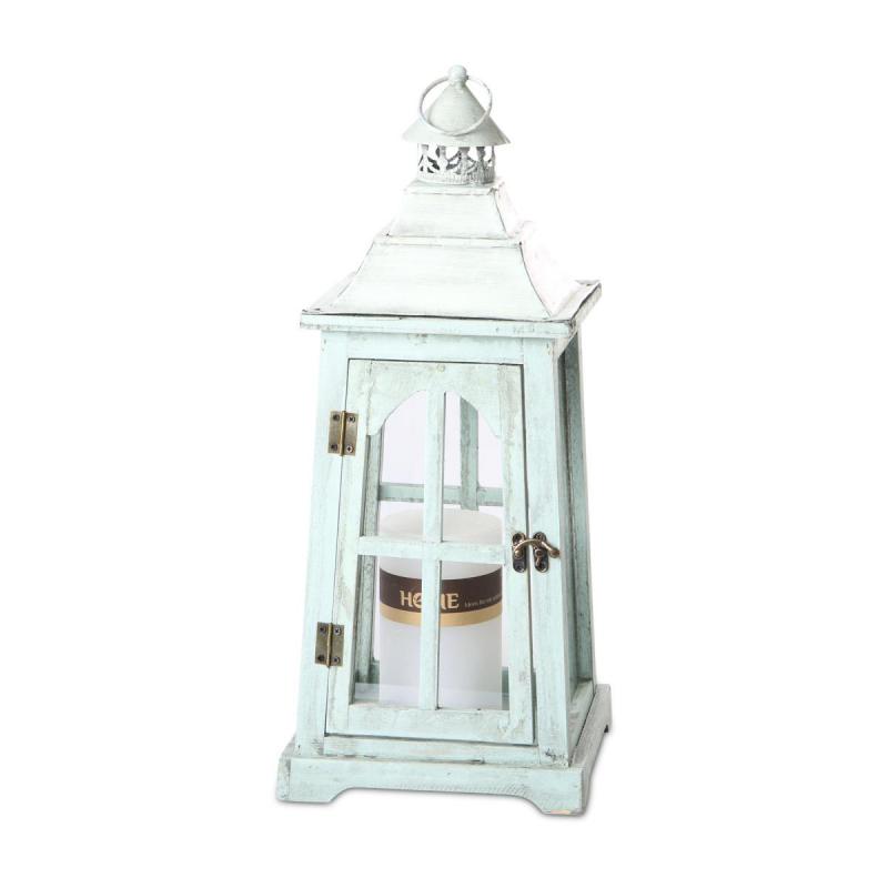 Holz-Laterne grün