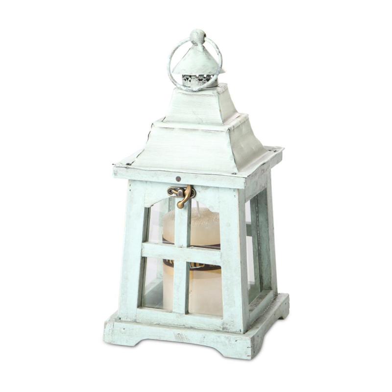 Holz-Laterne grün