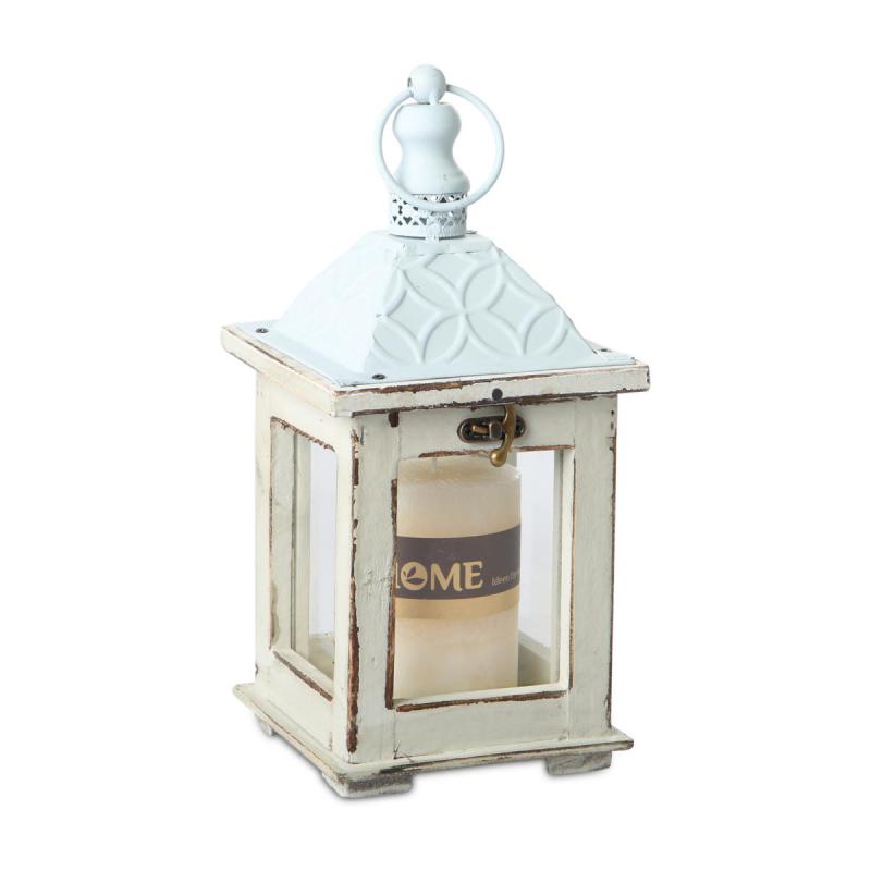 Holz-Laterne weiß