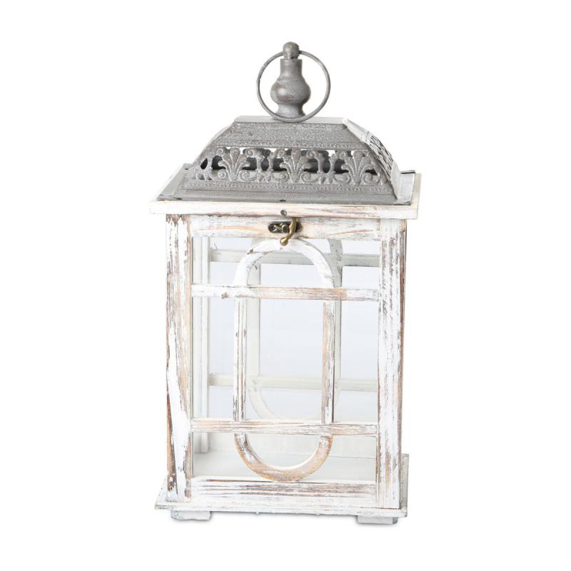 Holz-Laterne white washed