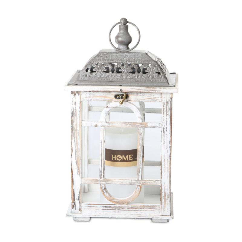 Holz-Laterne white washed