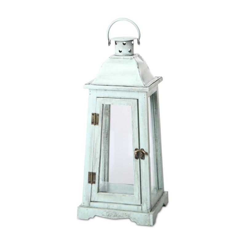 Holz-Laterne grün