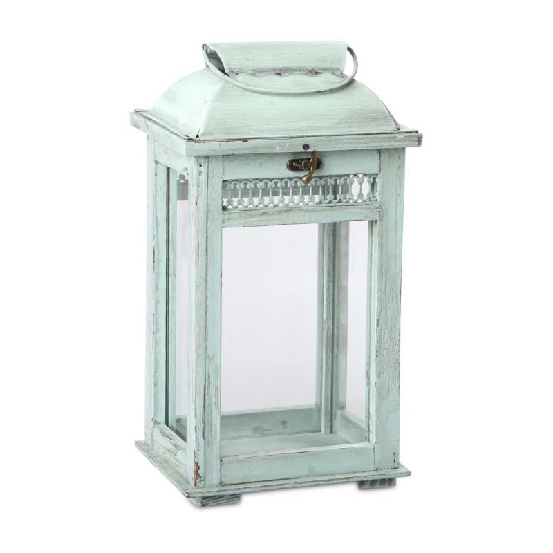 Holz-Laterne grün