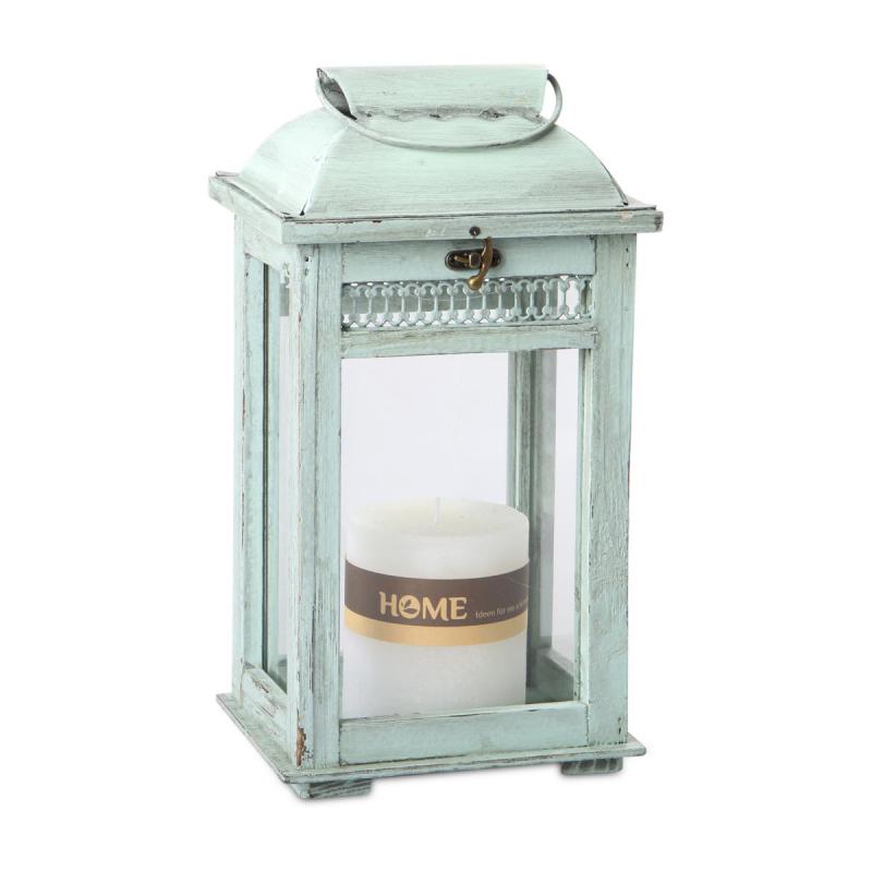 Holz-Laterne grün