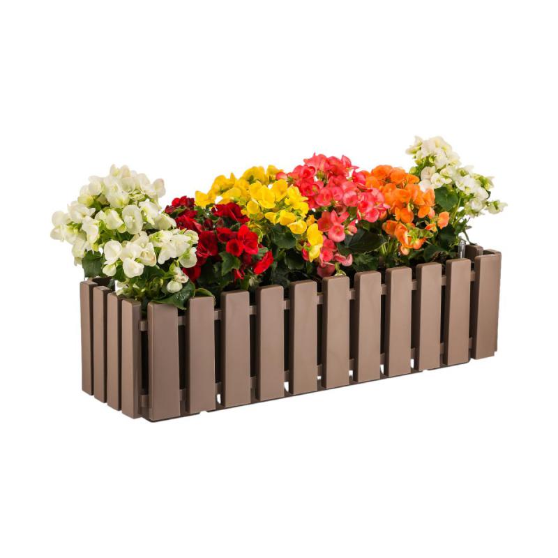 Pflanzkasten Landhaus m. Wasserspeicher taupe