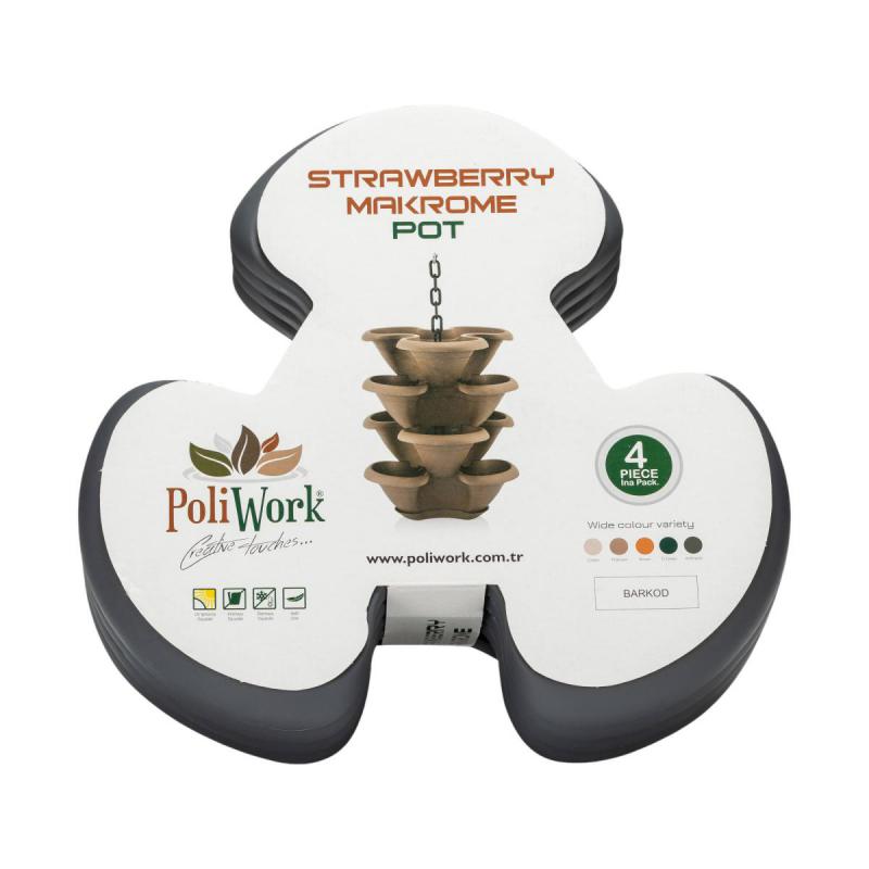 Kr&auml;uterampel 12 Pflanztaschen 100% Recycl. anthrazit