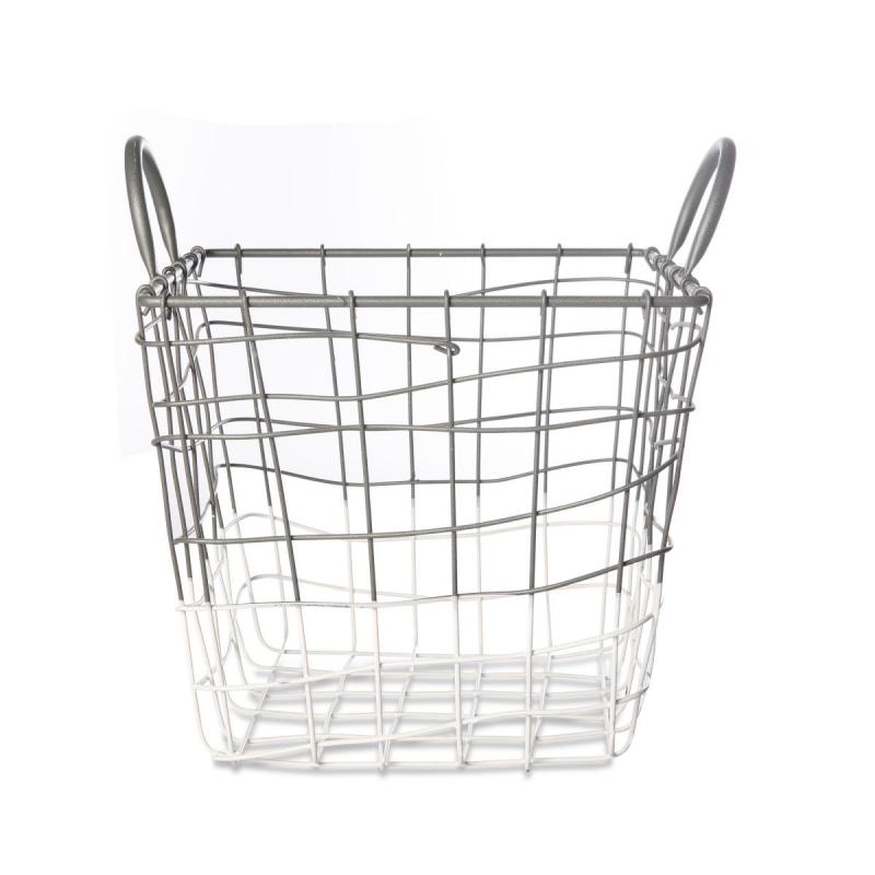 Drahtkorb grau/weiß