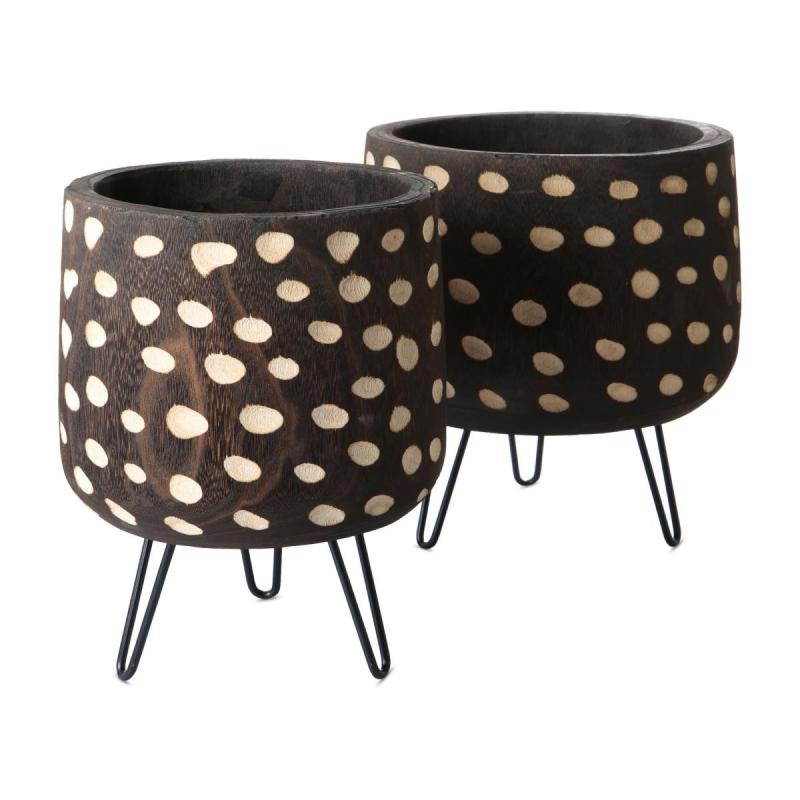 Paulownia Holzgefäß auf Füßen