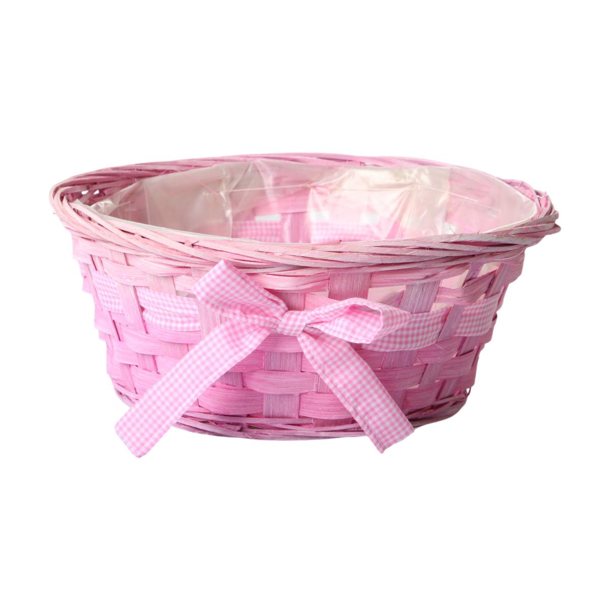 Pflanzschale mit Schleife - pink