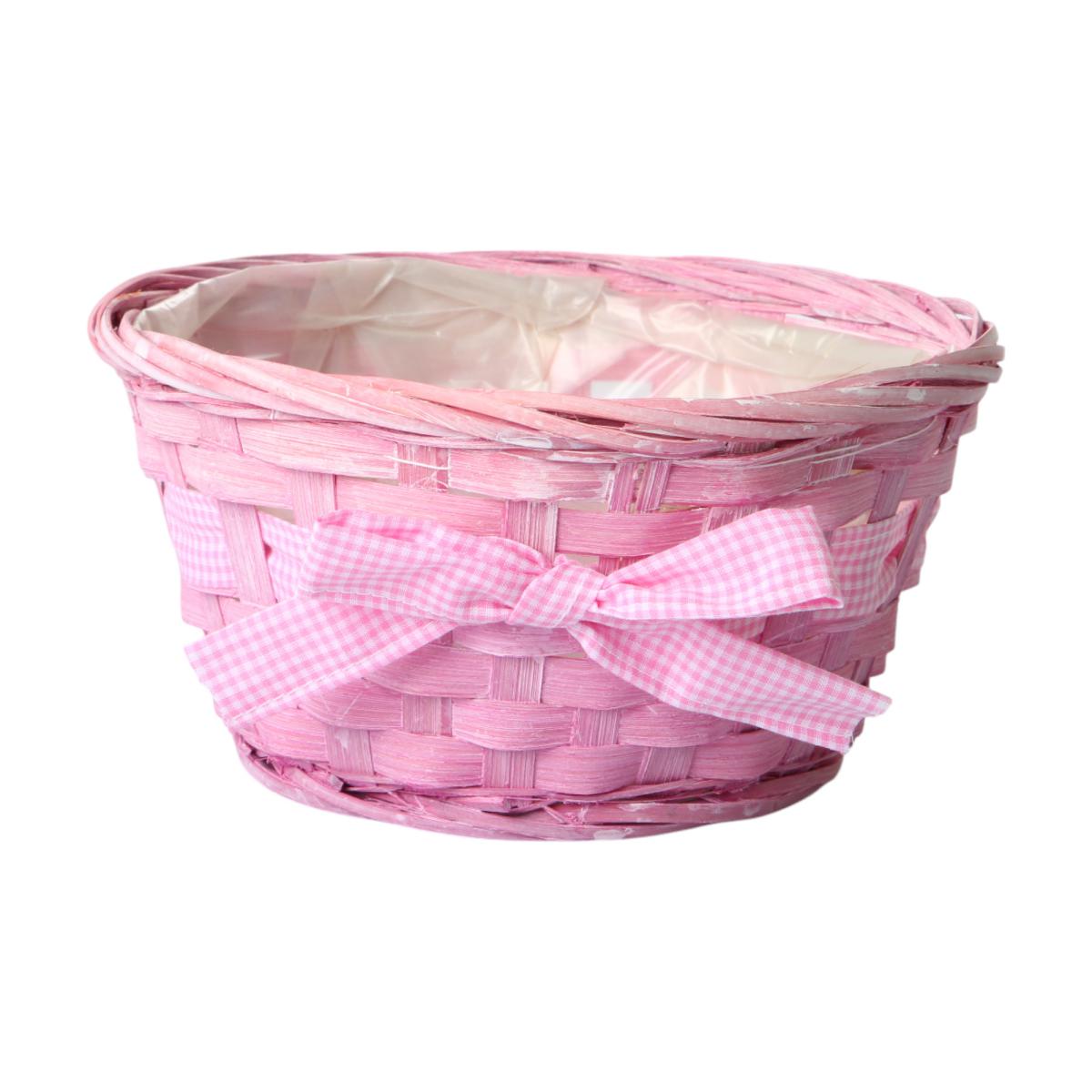 Pflanzschale mit Schleife - pink