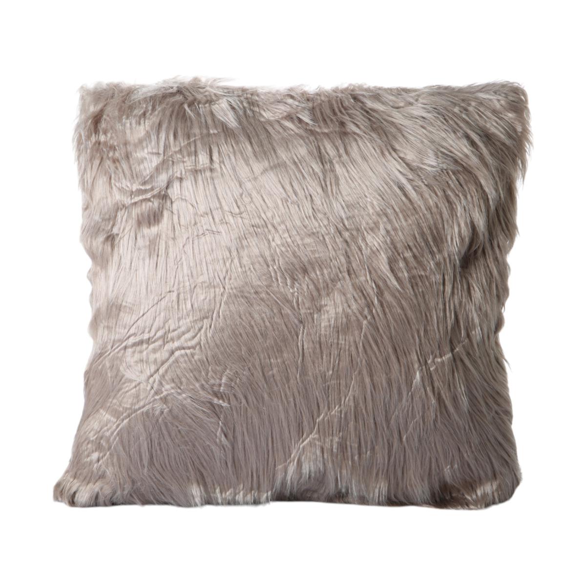 Fellkissen mit Füllung Hellbraun