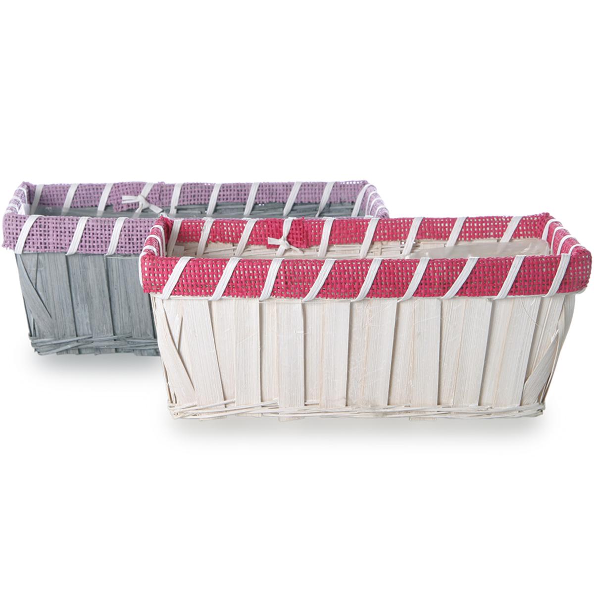 Spankorbkasten rechteckig weiß/grau Mix
