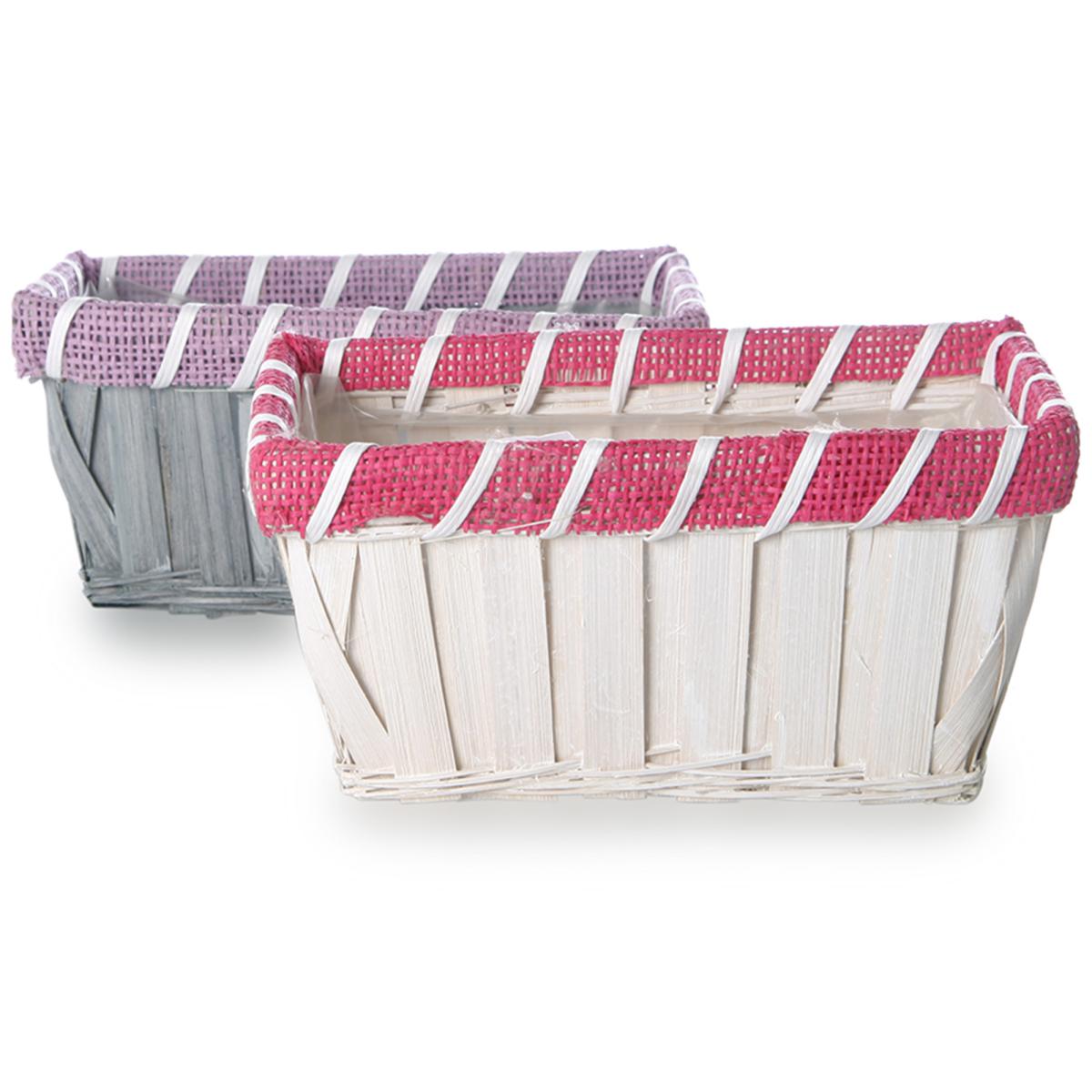 Spankorbkasten rechteckig weiß/grau Mix