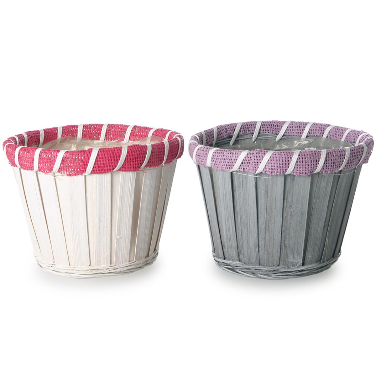 Spankorbtopf f. 14er weiß/grau Mix