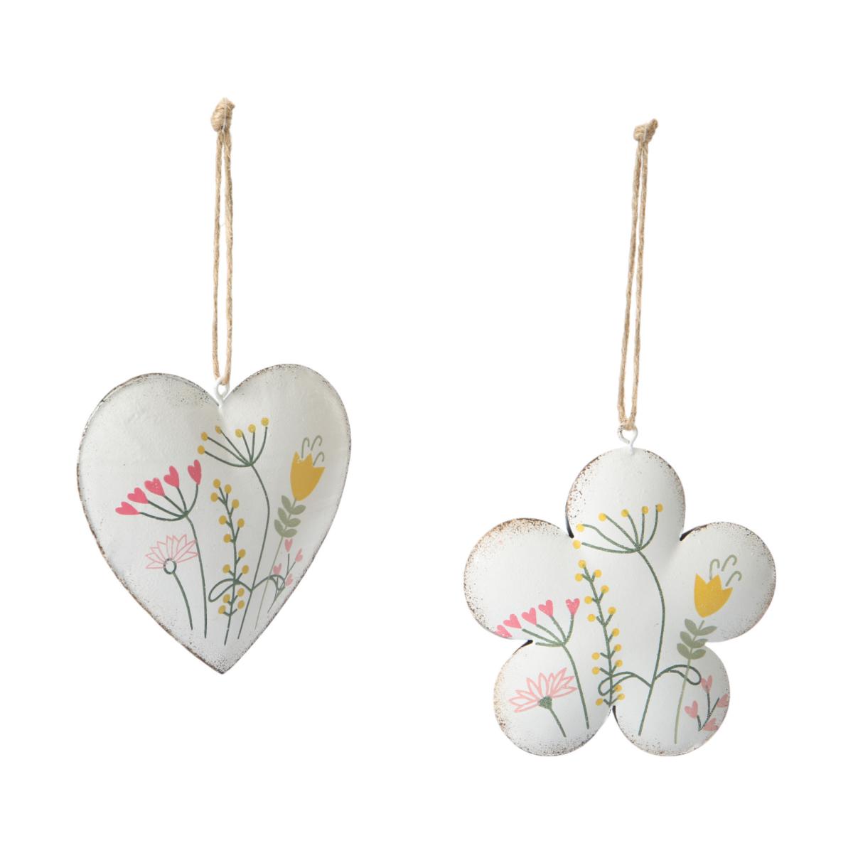 Metall-Hänger Blume/Herz Mix