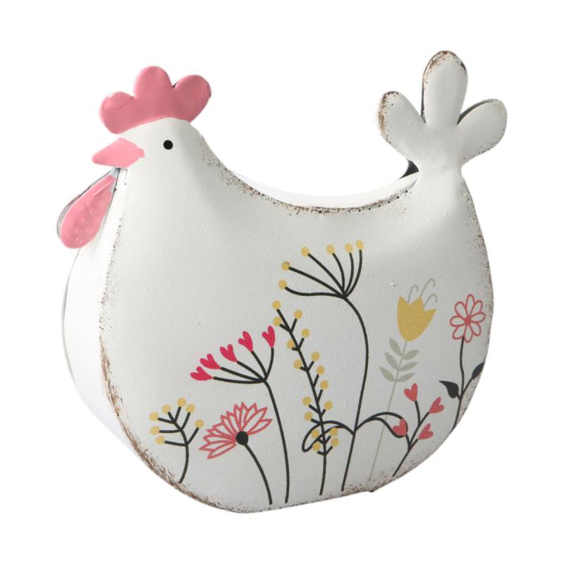 Metall-Hahn mit Blumen