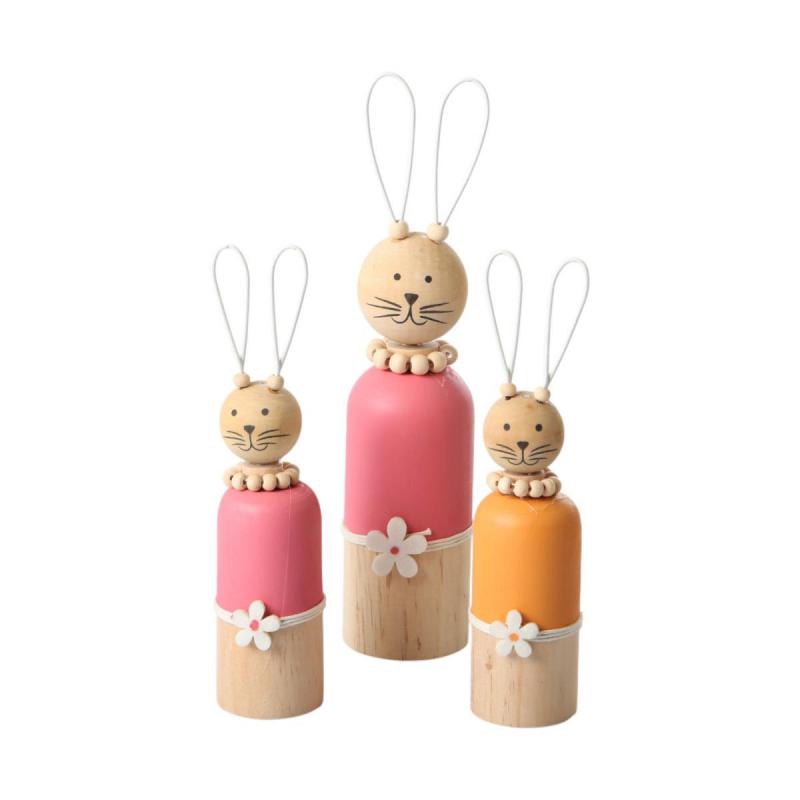 Holz-Hase Aufsteller Farbmix