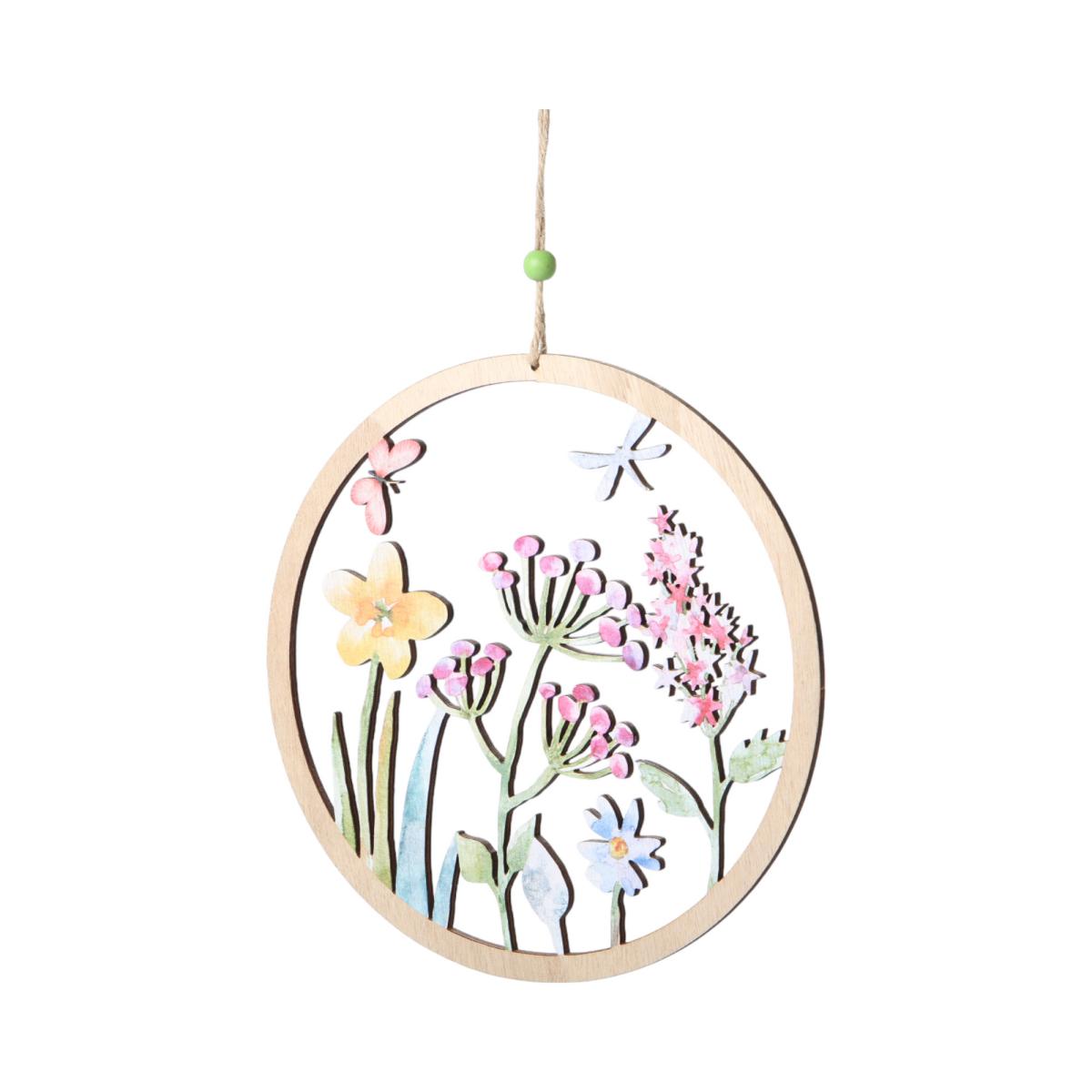 Holzring-Hänger mit Blümchendesign