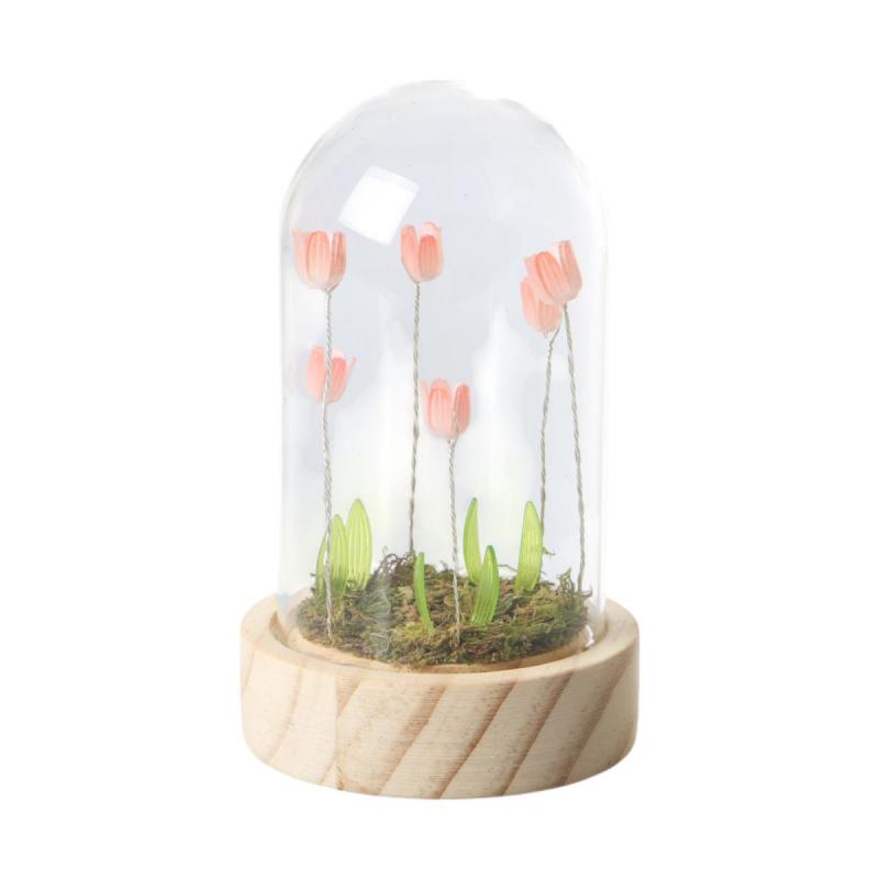 LED-Käseglocke mit Tulpen