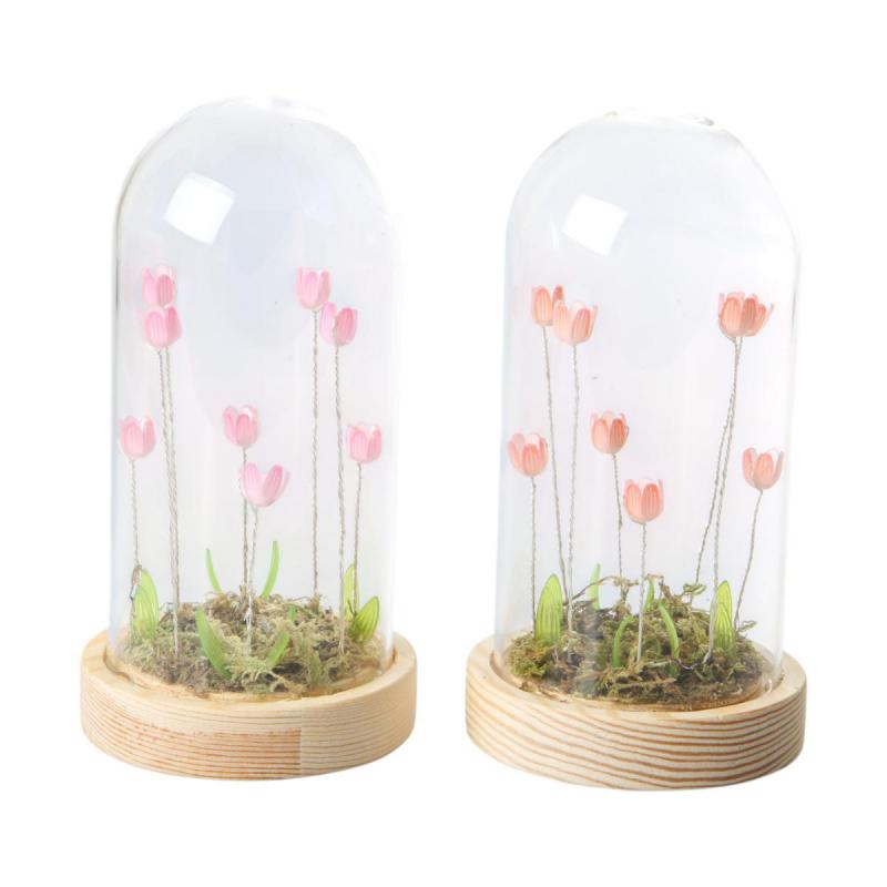 LED-Käseglocke mit Tulpen