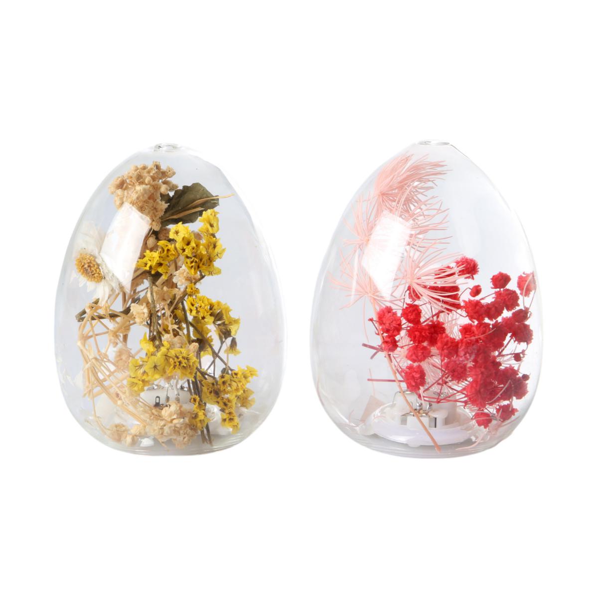 LED-Glasei mit Trockenblumen