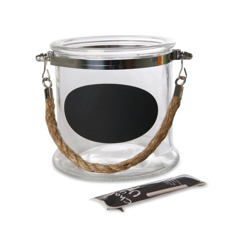 Windlicht Rupfenhenkel zum Beschriften