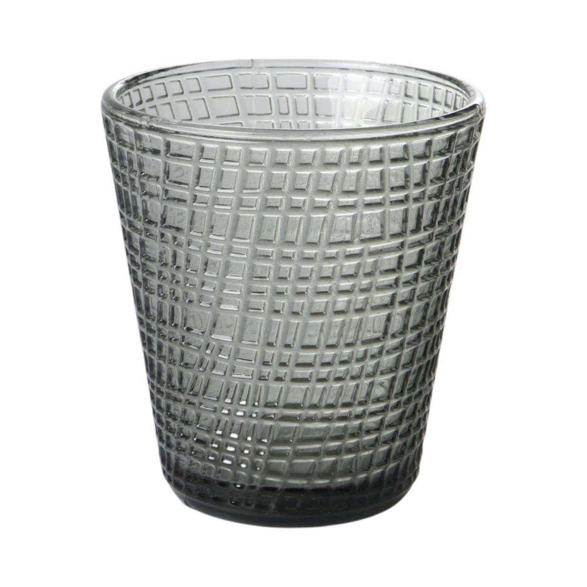 Teelicht grau mit Struktur