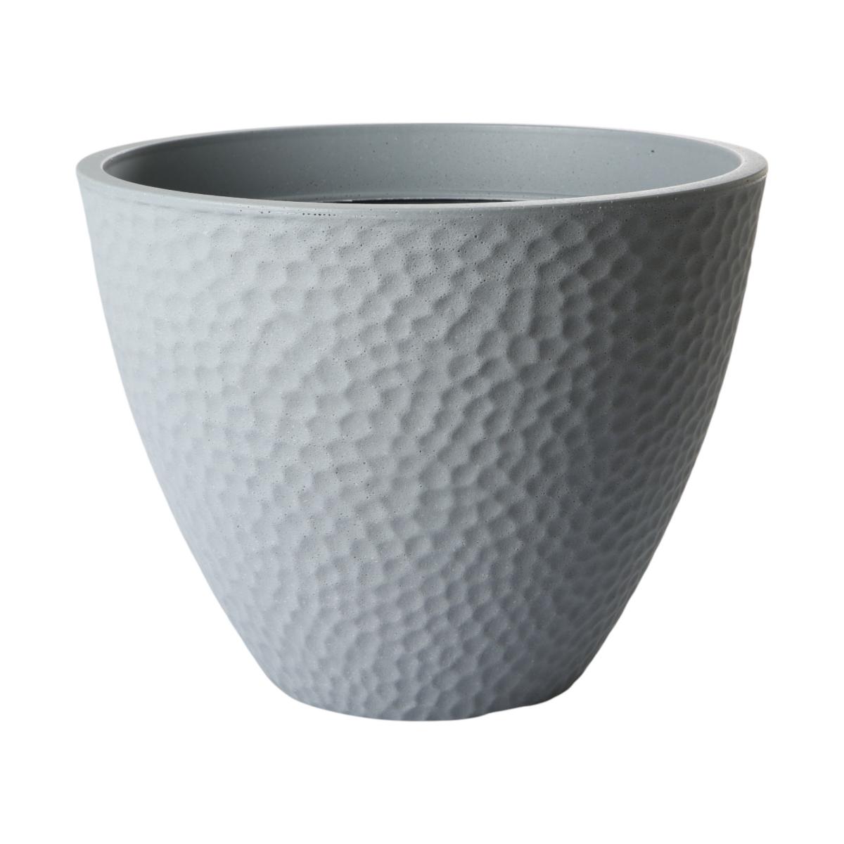 Pflanztopf Hammerschlagdekor grau