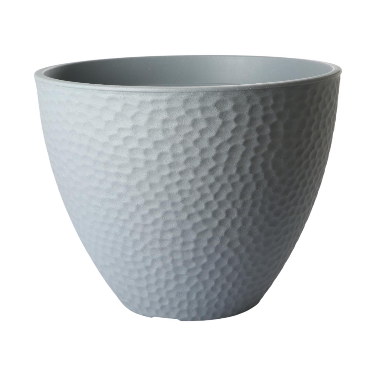 Pflanztopf Hammerschlagdekor grau